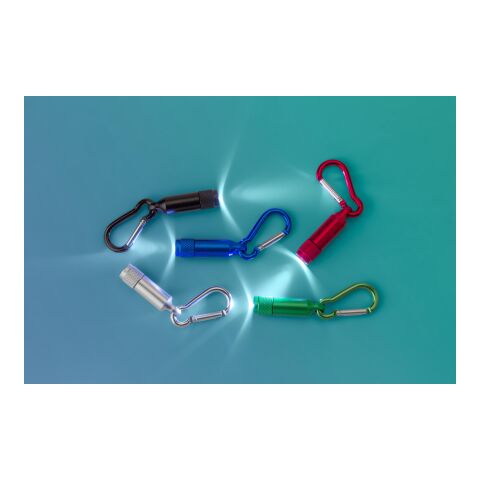 Aluminium mini torch with carabiner Tracy silver