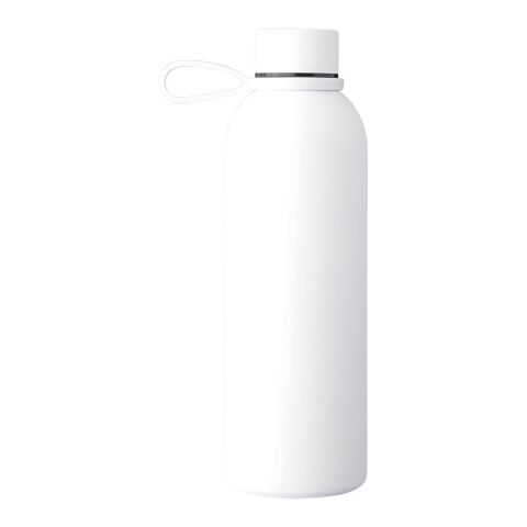 Recycled stainless steel double-walled drinking bottle (500 ml) Sena white