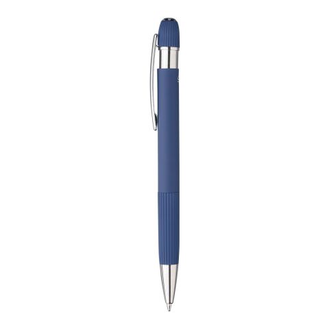 Recycled PU notebook (A5) and ballpen set Tarek blue