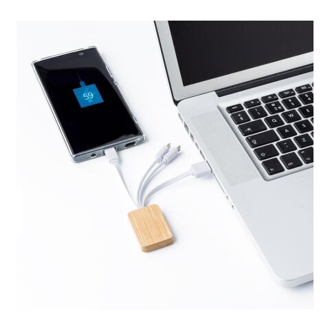 Bamboo charging cable Brandan white