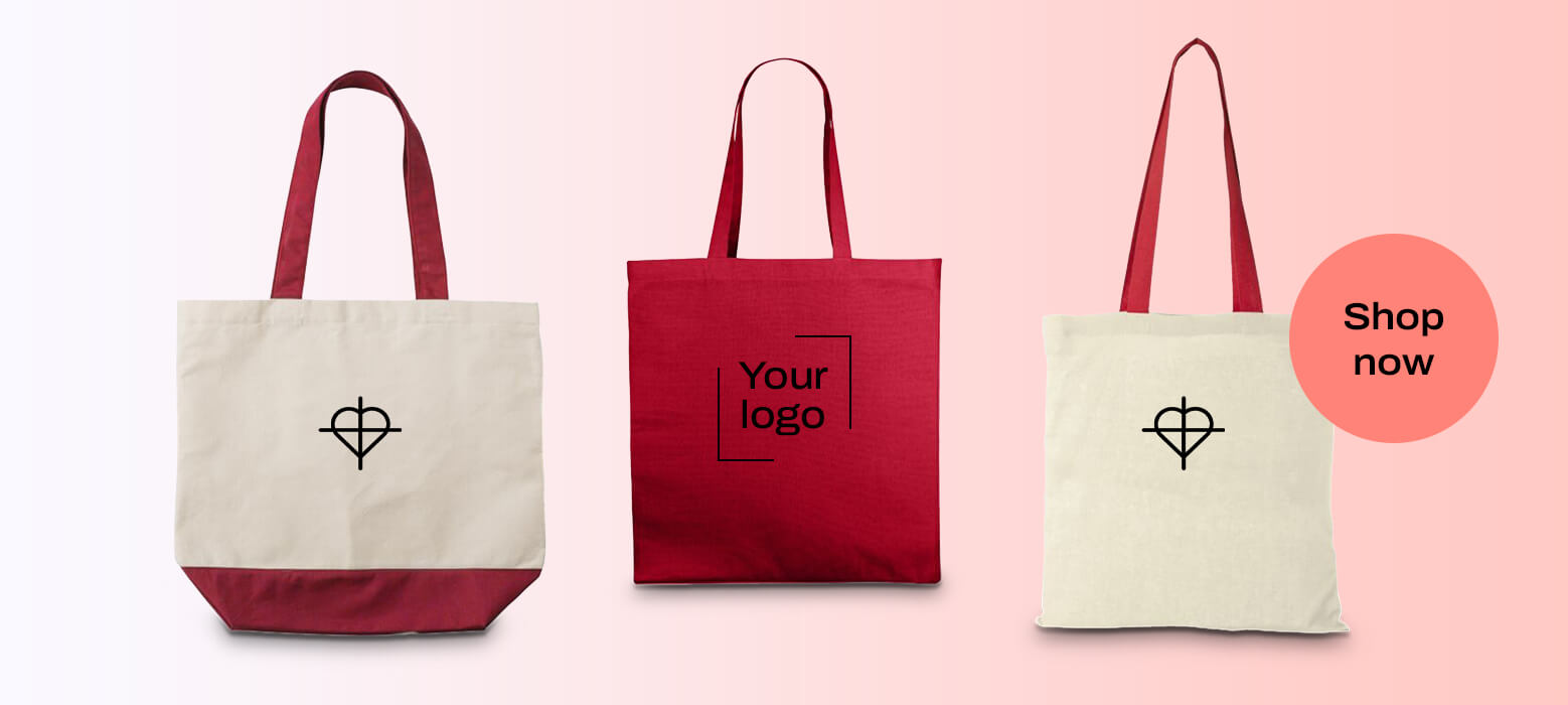 Red tote bags